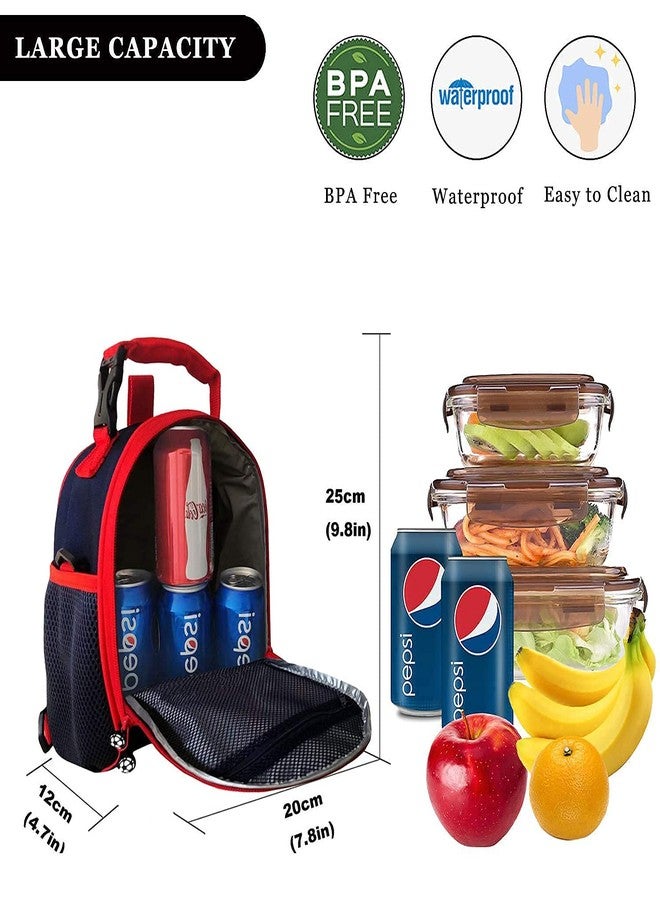 7-Mi Kids Lunch Box For Boys Resuable Multi Convertible Insulated Thermal Boys Lunch Bags Tote With Shoulder Strap Lunch Box Backpack Sandwich Snack Bags Girls For School 3D Baseball Lunch Bags For Kids - Image 3